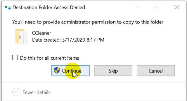 Lựa chọn continue