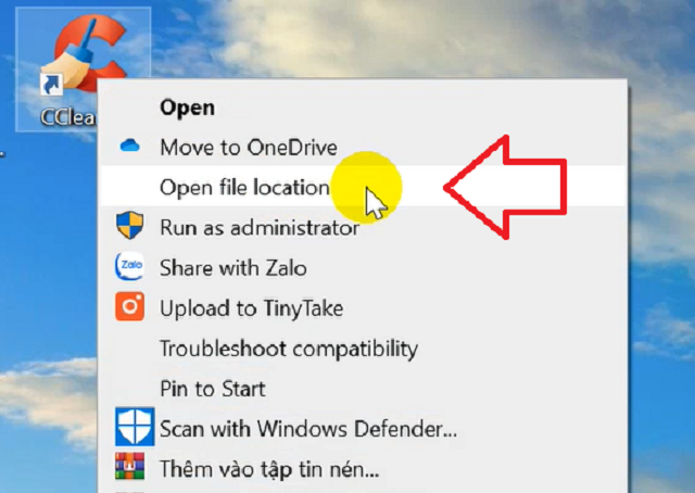 Open file location