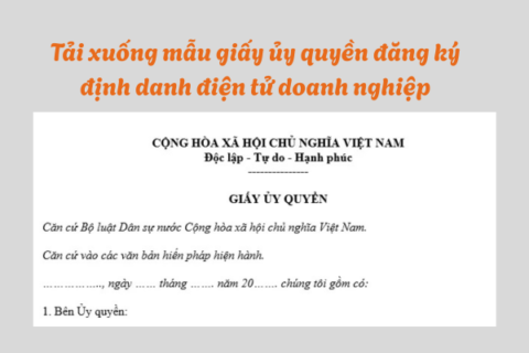Mẫu giấy ủy quyền đăng ký định danh điện tử doanh nghiệp