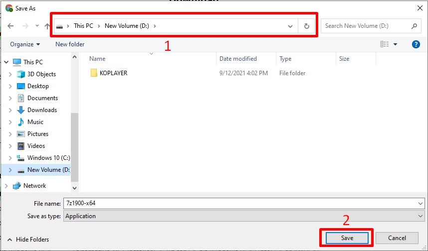chon thu muc luu tru