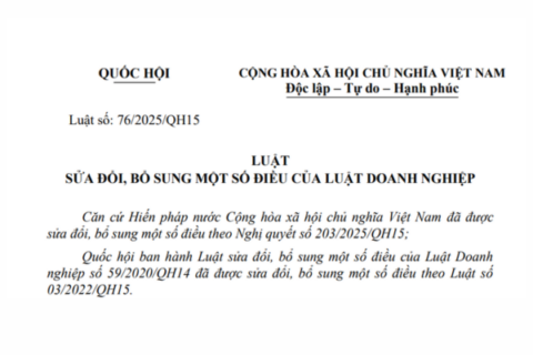 Luật sửa đổi, bổ sung Luật Doanh nghiệp 2025, 76/2025/QH15