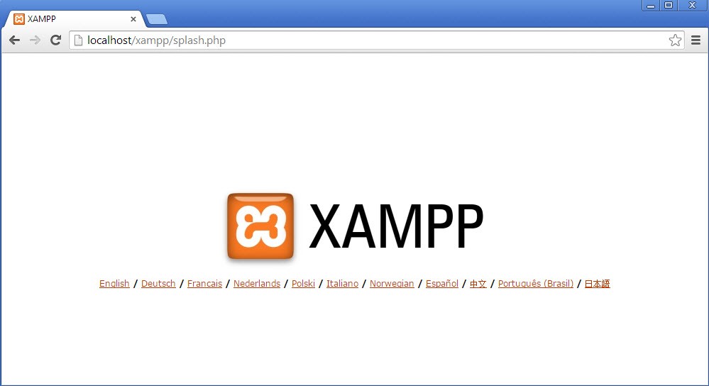 xampp homepage