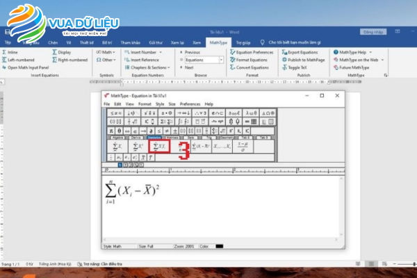 Tải MathType - Công cụ soạn công thức Toán trên Word Cài đặt phần mềm MathType trên word - bước 2