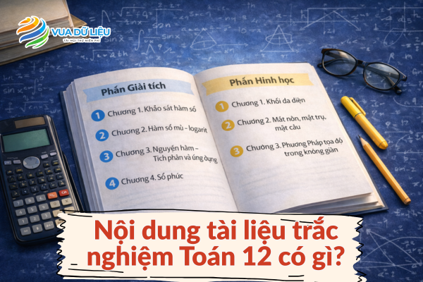 Tài liệu trắc nghiệm Toán 12 PDF tổng hợp đầy đủ 