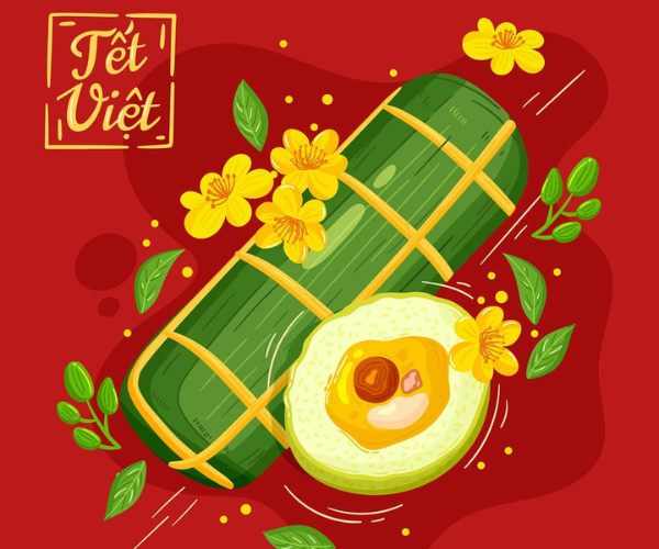 Bộ hình ảnh bánh chưng ngày tết thiết kế đẹp