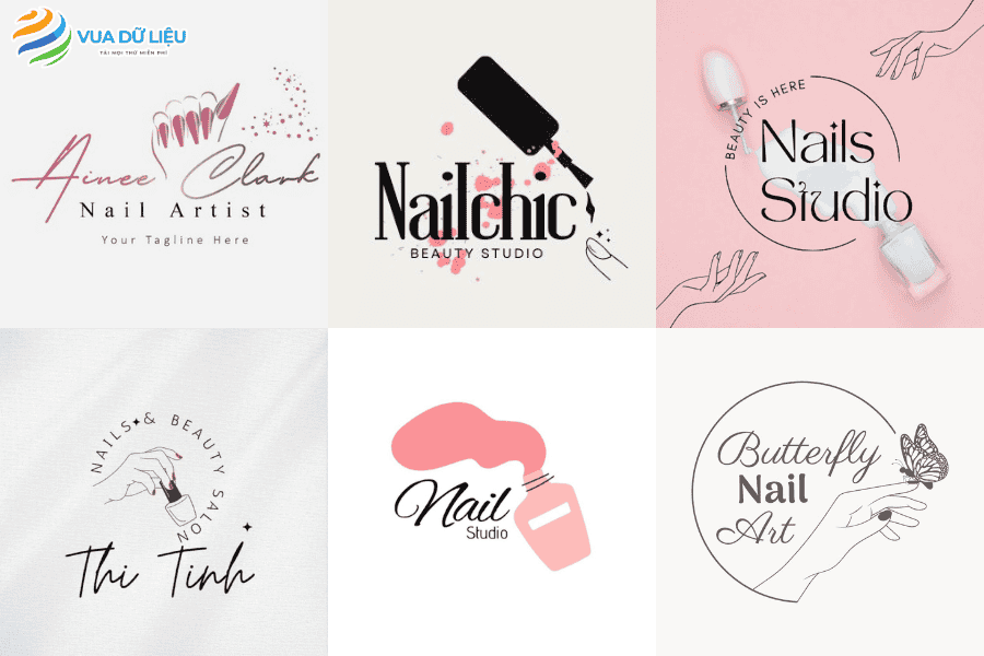 Thiết kế logo nail mi đơn giản - tinh tế