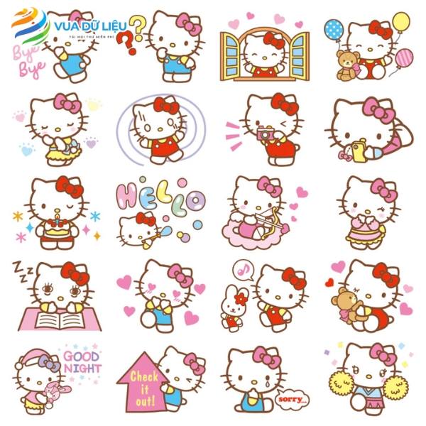 Bộ ảnh hello kitty logo vector