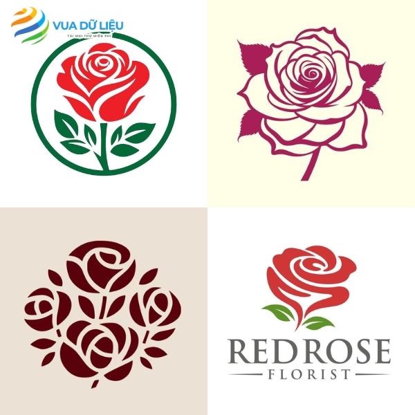 Hình hoa hồng vector logo