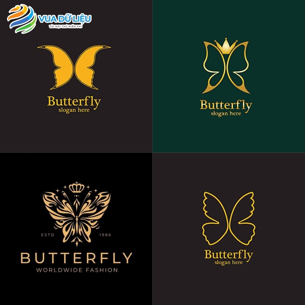 Logo con bướm vector chất lượng cao