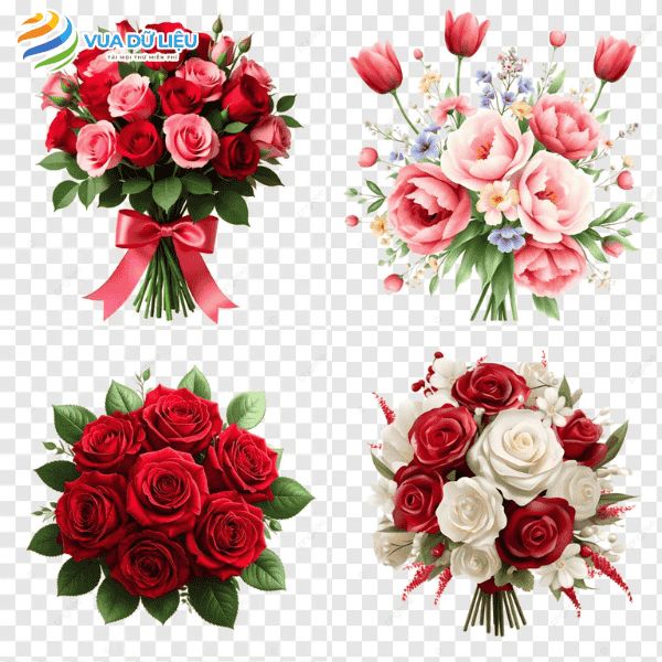 Mẫu bó hoa hồng vector đẹp