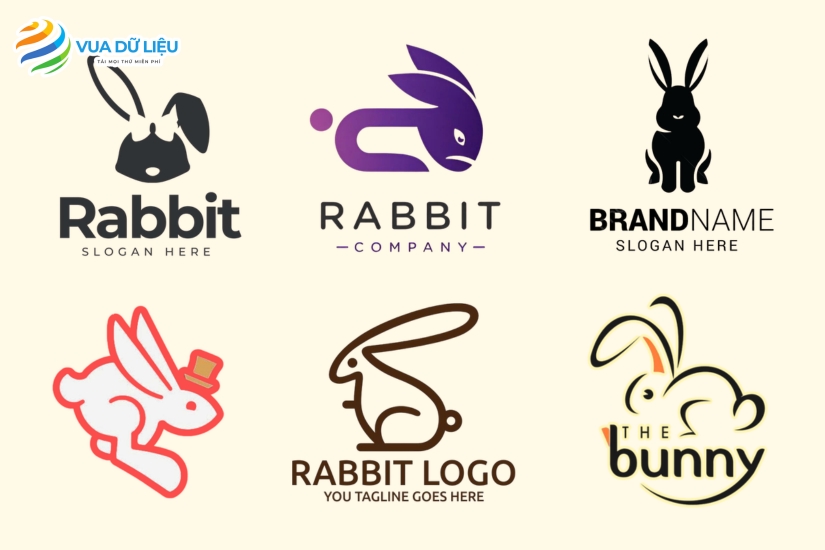 Tổng Hợp Logo Con Thỏ Vector Dùng Cho Thiết Kế tai logo con tho vector chat luong cao